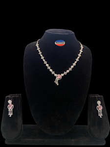 Ensemble de colliers américains Diamond AD PLAQUÉ RHODIUM Colliers de mode - Product Image 5