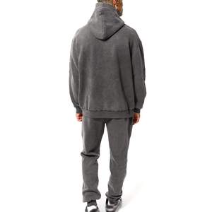 Chándal de invierno para hombre, hecho a medida, de algodón 100%, transpirable, antibacteriano, con capucha, lavado ácido y estampado de personajes. - Product Image 2