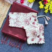 Chemisier cousu Sari broderie dentelle bordure Bollywood Style mariage Sangeet fête superbe Look 2025 indien Mehendi vert Saree