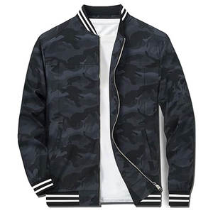 Qualité professionnelle hommes Slim Fit léger coupe-vent veste classique Camouflage Varsity Bomber manteau grande taille en toile - Product Image 1