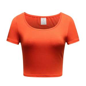 T-shirts à manches courtes pour femmes, hauts courts, vêtements de rue pour femmes, hauts courts, t-shirts personnalisés 100% coton pour femmes - Product Image 1
