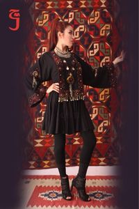 Dernière collection : Robe traditionnelle islamique Kuchi pour filles, en mousseline de soie brodée à la main, à manches longues et col montant, style modeste - Product Image 4