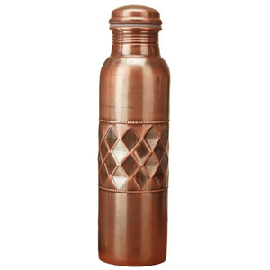 Wholesale 100% Pure Curve Copper 950 ml Eco-Friendly <b>Water</b> <b>Bottle</b> India for Yoga Travelling and <b>Gym</b> - Product Image 1