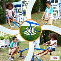 Comprar balancín de metal giratorio Totter equipo de parque infantil para jardín al aire libre columpio interior, 2 asientos