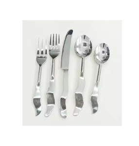 Design Silver Plated Stainless Steel <b>Cutlery</b> <b>Set</b> Durable Rust Resistant for Dining & Special Occasions Mirrored Steel - Product Image 6