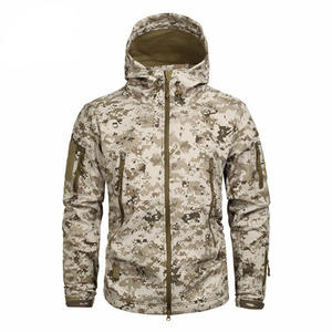 Sudadera con capucha de camuflaje para hombre-Jersey con cremallera completa con estampado de bloque de color negro digital al por mayor estilo de la vieja escuela a prueba de viento para la nieve - Product Image 4