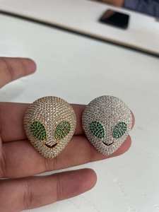 จี้เพชรโมอิสซาไนต์ทรงหน้าสไปเดอร์แมนสุดหรู ชุบโรเดียมเงินแท้ 925 สไตล์ฮิปฮอป สำหรับทุกเพศ - Product Image 5