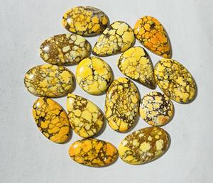 100% naturel AAA Grade Arizona jaune Turquoise pierre précieuse coupe ovale mélange forme taille personnalisée fabrication de bijoux pierres - Product Image 2