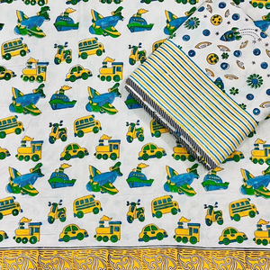 Fabricante indio de calidad de exportación, estampado de dibujos animados, bloque de mano impreso para bebés pequeños, edredón Reversible para suministro a granel - Product Image 1