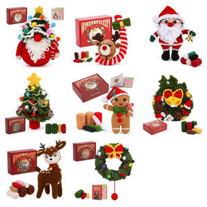 Handmade Eco-Friendly <b>Crochet</b> Santa and Doll Christmas Decor Fashionable Vintage Style for DIY Carto - Product Image 3