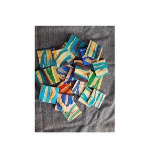 Set de sous-verres en résine et pierre de bois Set de sous-verres en bois de cèdre 4 ou 6 pièces Set de forme carrée couleur blanche - Product Image 6