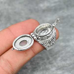 Bague boîte à pilules en pierre de lune, bague ajustable, boîte à message en pierre précieuse, bague boîte secrète en argent sterling 925, bijoux en pierre de lune - Product Image 2