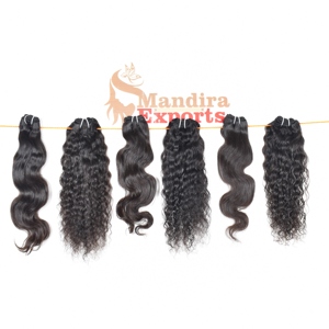 Raw Indian Natural Color Virgin Hair Double Weft Machine <b>Curly</b> Bundles Black Women's Temple Human Hair <b>Extensions</b> - Product Image 5