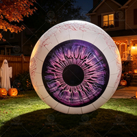Décorations d'Halloween Géantes Gonflables en Forme d'Œil - 1m/3.3ft, 2m/6.6ft, 3m/10ft, 4m/13ft - Œil Gonflable Imprimé Effet Sanglant - Accessoire d'Horreur