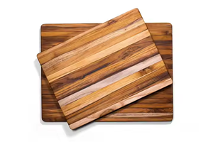 Tabla de cortar Dara Food hecha de madera maciza de teca con acabado de madera natural Adecuado para restaurantes de glowin fashion - Product Image 2