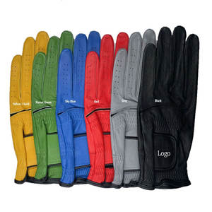 Guantes de golf con logotipo personalizado para hombre con piel de oveja Cabretta genuina antideslizante transpirable mano izquierda y derecha estilo deportivo a la moda - Product Image 1