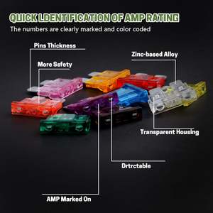 Kit de 100 Fusibles de Cuchilla Estándar para Automóvil, Micro Mini, de Cobre y Aluminio, 10 Tipos, 2A-35A, 32V, Fusible de Baja Potencia, Certificado IEC - Product Image 2