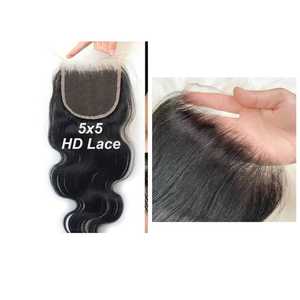 Extensiones de cabello humano HD con cierre de encaje para un aspecto natural - Product Image 1