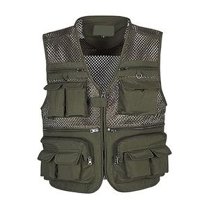 Professionnel personnalisé coton Polyester hommes Multi poches Cargo utilitaire gilet vêtements de travail gilet Sport gilet Multi poches gilet - Product Image 1