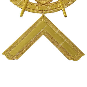 Masonic Regalia Gilt Jewel Worshipful Master Collar for Honor past Master French Moderne Rite Unisex Adulto Uso PARA LA Iglesia - Product Image 3