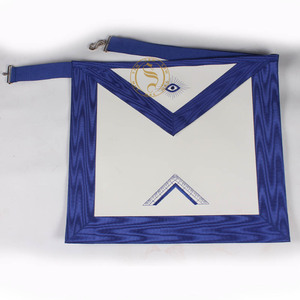 Haute qualité bleu Lodge maçonnique Regalia personnalisable brodé officiers tabliers col en dentelle en gros tissu produit personnalisé - Product Image 5