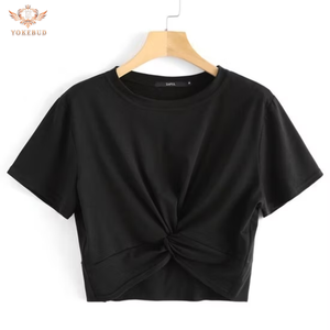 Camisetas extragrandes informales de algodón 100% para mujer, camisetas de verano con cuello redondo, ajustadas, de talla grande, transpirables y ecológicas, precio de diseño personalizado - Product Image 4