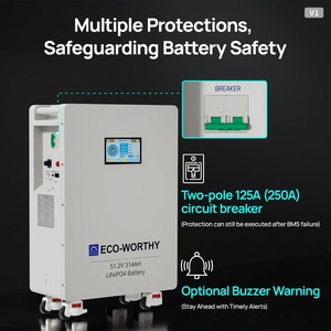 Meilleure offre pour la nouvelle batterie LiFePO4 ECO-WORTHY 64,3 kWh 4Pack 48V 314AH, système de secours vertical - Product Image 3