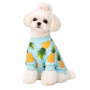 Sweat-shirt pour chien à imprimé ananas, tissu doux et respirant, pull tropical mignon pour petits chiens, à porter au quotidien - Product Image 1