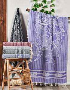 ผ้าเช็ดตัวชายหาดลายปลาคาร์ฟแบบตุรกี ขนาด 33x66 นิ้ว มี 2 สี - Product Image 3