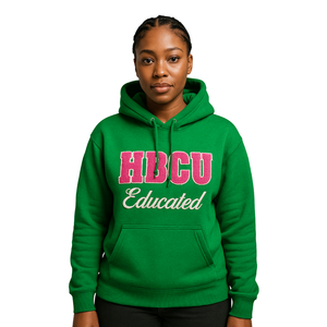 Sudadera con Capucha Verde con Bordado Chenille de la Hermandad Griega Divine Nine, Ropa Personalizada para Estudiantes de HBCU - Product Image 1