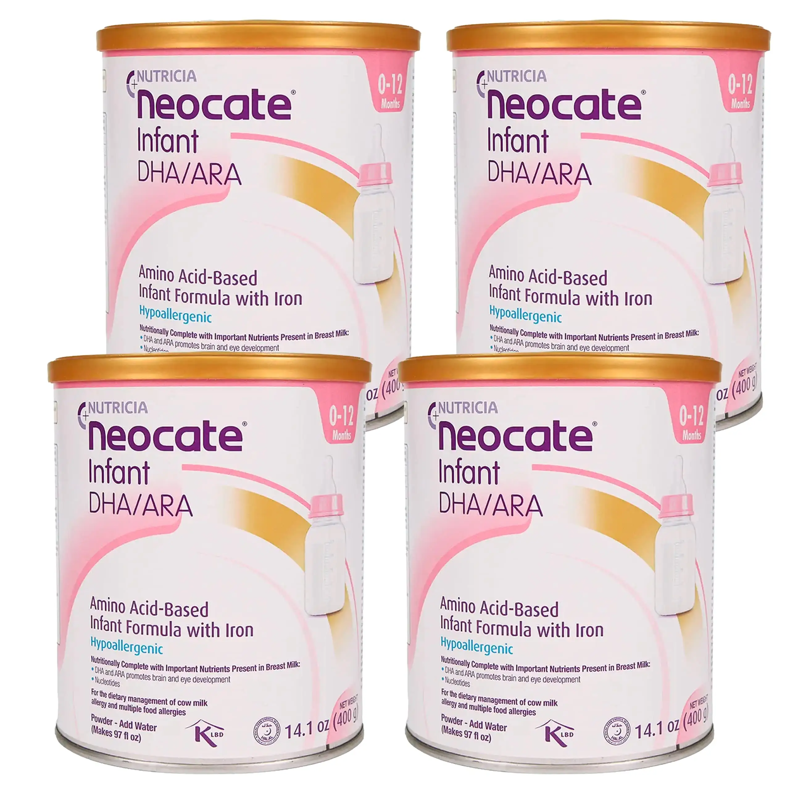 Neocate Infant Wholesale-Fórmula hipoalergénica para bebés a base de aminoácidos con DHA/ARA-Lata de 14,1 Oz (paquete de 1)