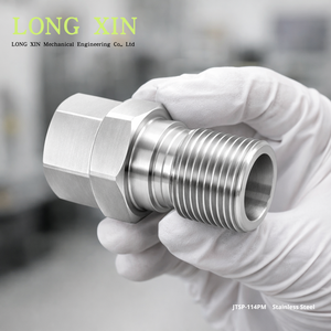 Raccord rapide mâle en acier inoxydable BSPT R1-1/4-11, HEX50, L81mm, JTSP-114PM - Product Image 4