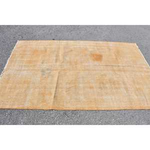 Tapis Patchwork Orange Moderne 4.9X8.1 pieds Abstrait Rectangle Design Laine Grande Surface Tapis Turc pour Adolescent Salon Latex - Product Image 4