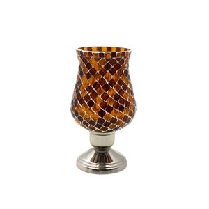 Diseño impresionante Decoración del hogar Hierro Vidrio Hurricanes Titular Níquel Acabado Tamaño estándar Vela Hurricanes Titular - Product Image 2