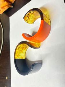 Bracelet en résine écologique Style fantaisie forme hexagonale Design moderne Bracelet en résine époxy pour femmes filles utilisation de bijoux - Product Image 2