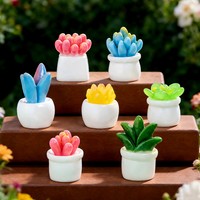 Miniature plante succulente artificielle en pot, cactus en résine, décoration de table, ornement de scène de maison de poupée