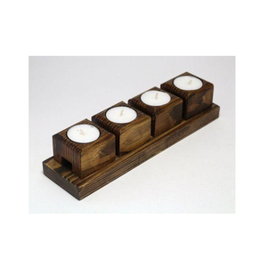 Portavelas de madera maciza para decoración de festivales, mesa de comedor, soporte para velas, productos más exigentes - Product Image 1