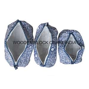 Custom Printed Tassel Bohemian Eco-Friendly Vintage Cotton Fabric <b>Makeup</b> Pouch & Cosmetic <b>Bag</b> with Zipper Closure Multiple Sizes - Product Image 6