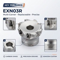 Outils de disque de fraise de CNC à alimentation rapide EXN03R avec INSERTS LNMU0303 OEM ODM pris en charge pour la plaque de fraise à surfacer