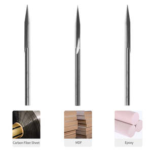 Snapmaker Compatible 3-Piece Carbide Tipped <b>Tungsten</b> Steel Alloy Router Bits 20 Included Angle Straight Groove V-shape for - Product Image 2