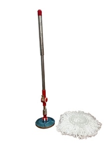 Cesta mágica de plástico con mango telescópico de cabeza redonda, poste de acero 360, juego de fregona y cubo de Material de microfibra ajustable giratorio - Product Image 6