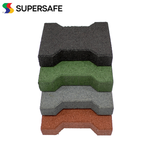 Malaysia Supersafe Minimal Footfall Noise Rubber Equine T-Bone Dogbone Pavers para yardas Golf Cart Path Espesor de tamaño personalizado - Product Image 2