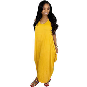 Vestido Maxi Casual y Cómodo sin Mangas, Estilo Vintage Holgado, 100% Algodón con Spandex, Entrega Rápida, Logotipo Personalizado, Talla XL, para Primavera - Product Image 3