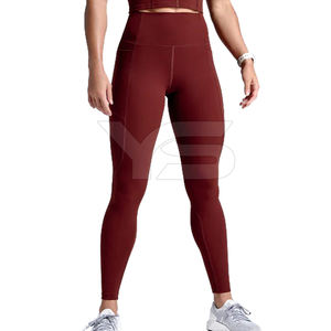 Legging de yoga de fitness de taille haute pour femmes pantalon à motif solide fermé élastique - Product Image 1