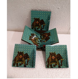 Juego de posavasos de MATERIAL PERSONALIZADO Almohadillas de piedra redondas de estilo clásico para cocina Hecho en India - Product Image 2