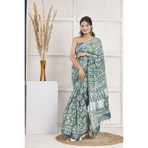 ชุดผ้าลินินพิมพ์ลายแขนบล็อกไม่มีสายรัดผ้าลินินวิธีการวาดด้วยมือ - Product Image 1