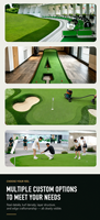 Ensemble cadeau de golf haut de gamme pour homme, tapis de putting personnalisé, gazon artificiel, tapis d'entraînement de golf, putting green intérieur/extérieur, OEM/ODM
