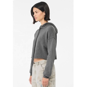 Bella Canvas Deep Heather MUJER CROPPED FLEECE HOODIE Sudadera con capucha recortada para mujer-Bella + Canvas 750 - Product Image 4