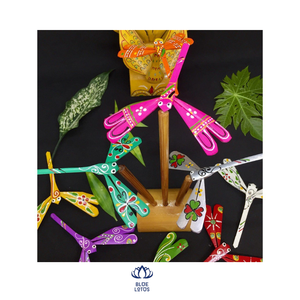 Nuevo producto Decoración equilibrio bambú libélula pintura varios colores-decoración de boda, decoración del hogar-juguete de regalo - Product Image 1