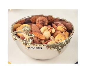 Bol de service à chocolat en acier inoxydable et laiton bol de collations à dessert de forme ronde fait à la main à bon prix - Product Image 1